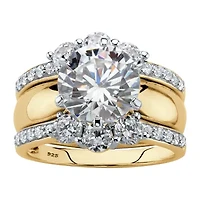 DiamonArt® Womens / CT. T.W. White Cubic Zirconia 18K Gold Over Silver Bridal Set