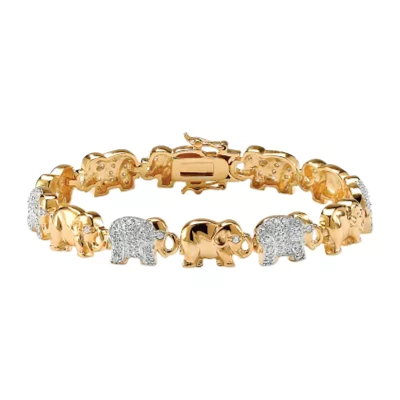 DiamonArt® 18K Gold Over Brass 8 Inch Ankle Bracelet