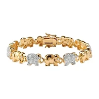 DiamonArt® 18K Gold Over Brass 8 Inch Ankle Bracelet
