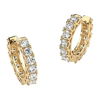 Womens 2 1/3 CT. T.W. Cubic Zirconia 14K Gold Over Brass 15mm Hoop Earrings