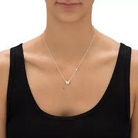 DiamonArt® Womens 1/6 CT. T.W. White Cubic Zirconia Sterling Silver Pendant Necklace