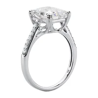 DiamonArt® Womens / CT. T.W. White Cubic Zirconia Platinum Over Silver Engagement Ring