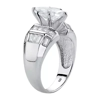 DiamonArt® Womens 3 1/4 CT. T.W. White Cubic Zirconia Platinum Over Silver Engagement Ring