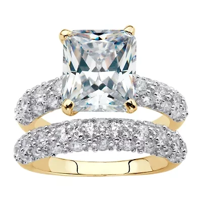 Womens Cubic Zirconia 14K Gold Over Brass Bridal Set