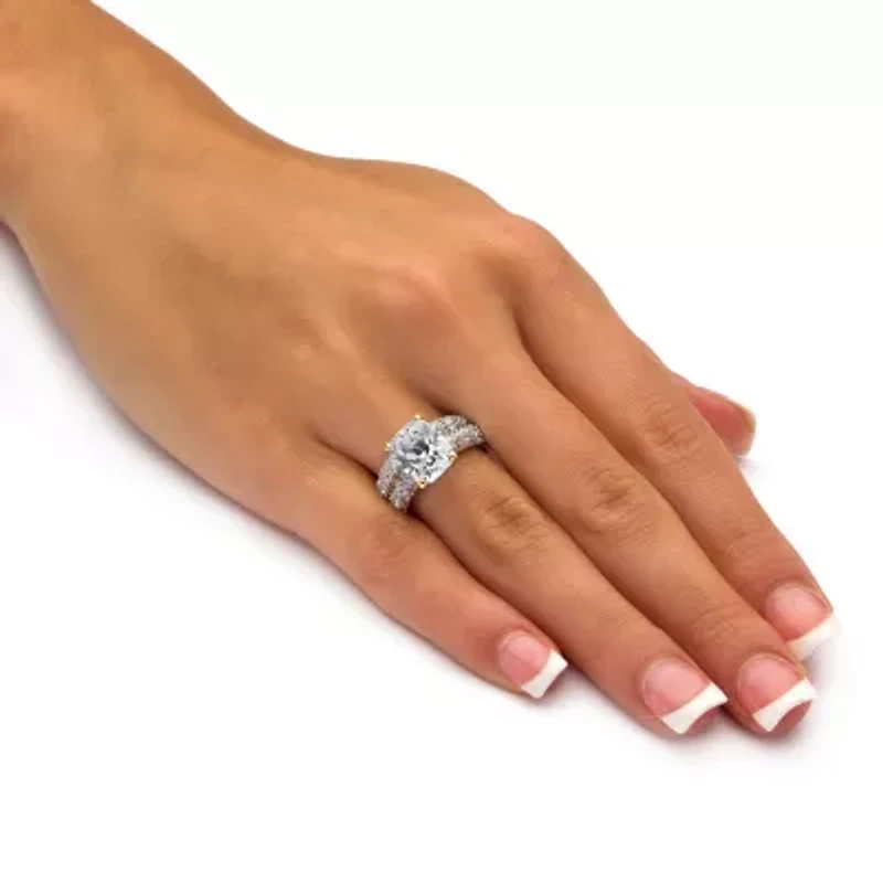 Womens Cubic Zirconia 14K Gold Over Brass Bridal Set
