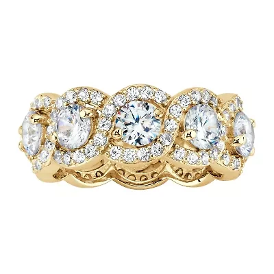 DiamonArt® 8MM 4 1/2 CT. T.W. White Cubic Zirconia 14K Gold Over Silver Band