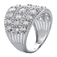 DiamonArt® Womens 5 1/4 CT. T.W. White Cubic Zirconia Sterling Silver Cocktail Ring