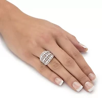DiamonArt® Womens 5 1/4 CT. T.W. White Cubic Zirconia Sterling Silver Cocktail Ring