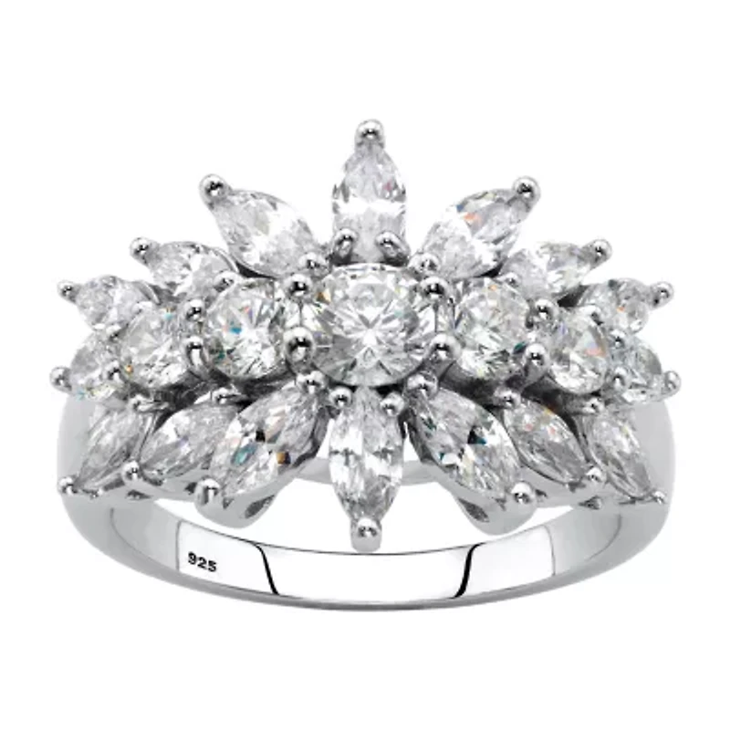 DiamonArt® Womens / CT. T.W. White Cubic Zirconia Sterling Silver Cocktail Ring