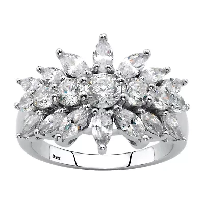 DiamonArt® Womens / CT. T.W. White Cubic Zirconia Sterling Silver Cocktail Ring