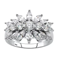 DiamonArt® Womens / CT. T.W. White Cubic Zirconia Sterling Silver Cocktail Ring
