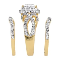 DiamonArt® Womens / CT. T.W. White Cubic Zirconia 14K Gold Over Silver Bridal Set