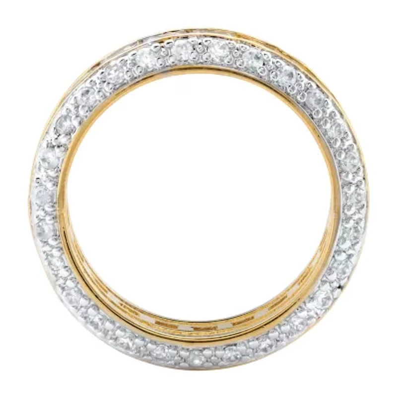 DiamonArt® 7MM 4 1/4 CT. T.W. White Cubic Zirconia 14K Gold Over Silver Band