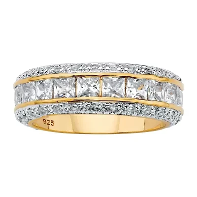 DiamonArt® 7MM 4 1/4 CT. T.W. White Cubic Zirconia 14K Gold Over Silver Band