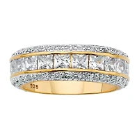 DiamonArt® 7MM 4 1/4 CT. T.W. White Cubic Zirconia 14K Gold Over Silver Band