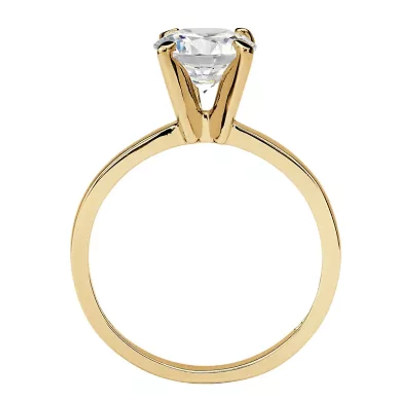DiamonArt® Womens 2 CT. T.W. White Cubic Zirconia 14K Gold Over Silver Engagement Ring