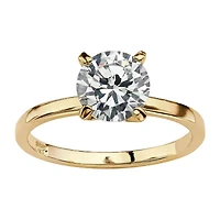 DiamonArt® Womens 2 CT. T.W. White Cubic Zirconia 14K Gold Over Silver Engagement Ring