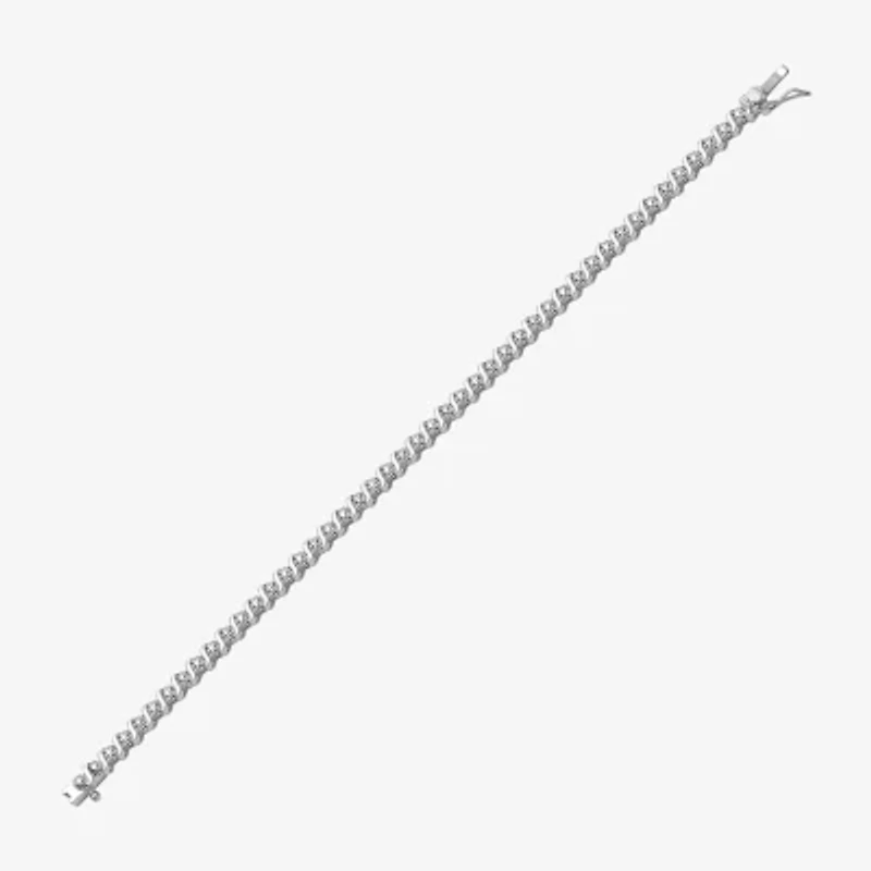 Sparkle Allure Diamond Accent Pure Silver Over Bronze 7.25 Inch Tennis Bracelet