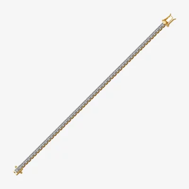 Sparkle Allure Diamond Accent 14K Gold Over Bronze 7.25 Inch Tennis Bracelet