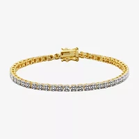 Sparkle Allure Diamond Accent 14K Gold Over Bronze 7.25 Inch Tennis Bracelet