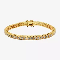 Sparkle Allure Diamond Accent 14K Gold Over Bronze 7.25 Inch Tennis Bracelet
