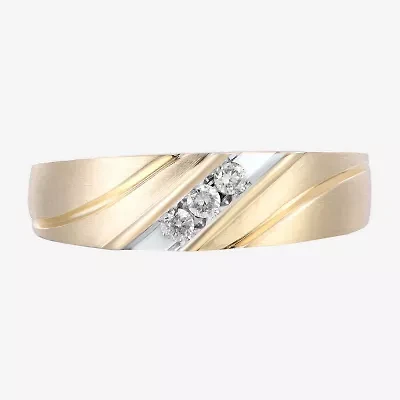 Mens 1/8 CT. T.W. Natural White Diamond 10K Gold Wedding Band