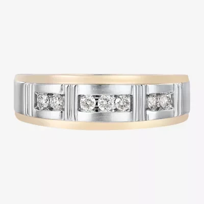 Mens 1/ CT. T.W. Natural White Diamond 10K Gold Wedding Band
