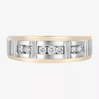 Mens 1/4 CT. T.W. Natural White Diamond 10K Gold Wedding Band