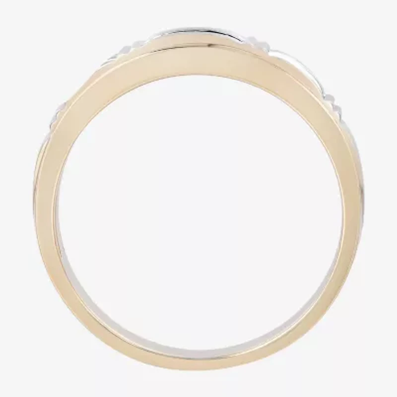 Mens 1/4 CT. T.W. Natural White Diamond 10K Gold Wedding Band