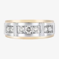 Mens 1 CT. T.W. Natural White Diamond 10K Gold Wedding Band