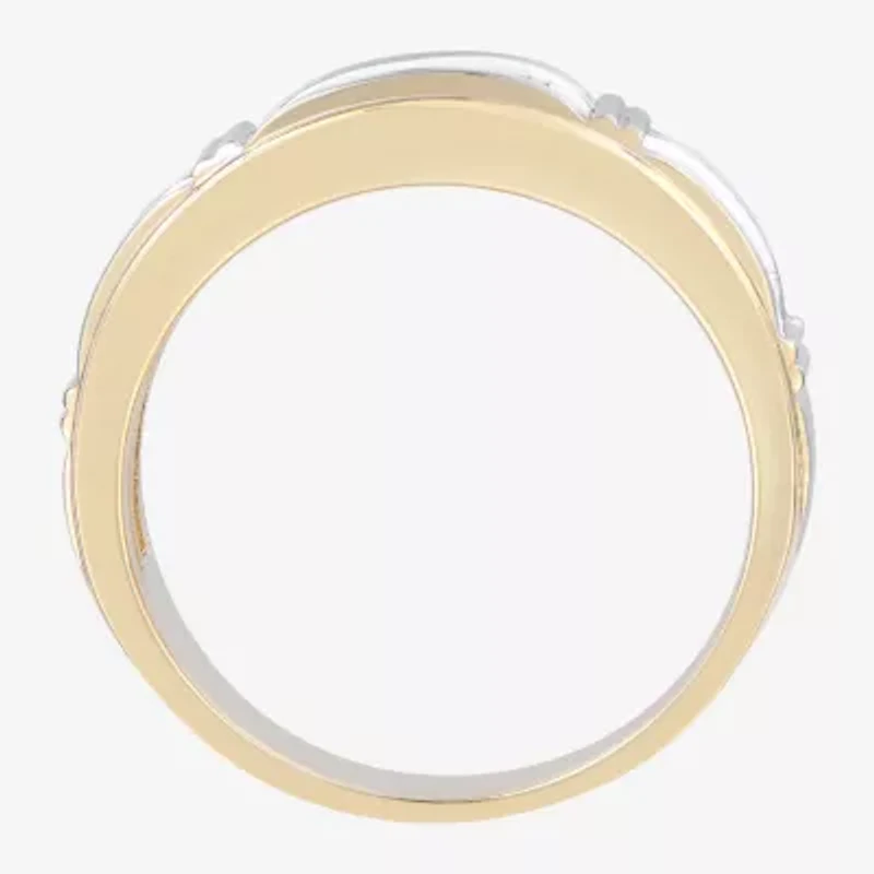 Mens 1 CT. T.W. Natural White Diamond 10K Gold Wedding Band