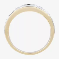Mens 1/2 CT. T.W. Natural White Diamond 10K Two Tone Gold Wedding Band