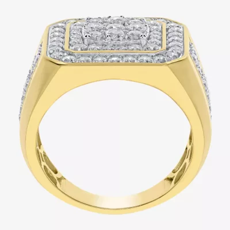 Mens 2 CT. T.W. Natural White Diamond 10K Gold Fashion Ring