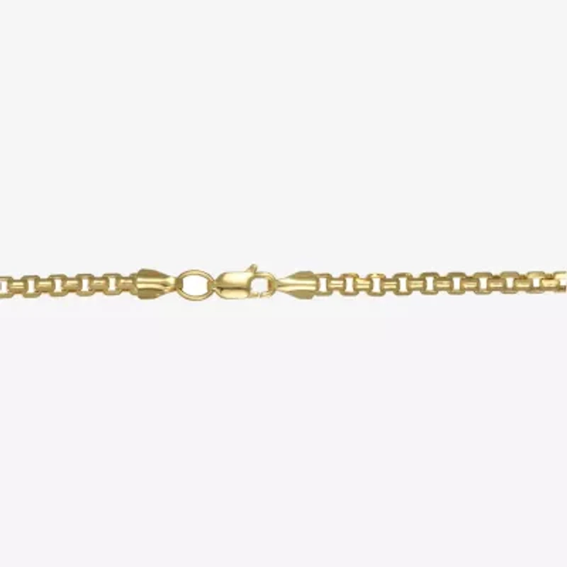 Womens 14K Gold Inch Box Chain Necklace