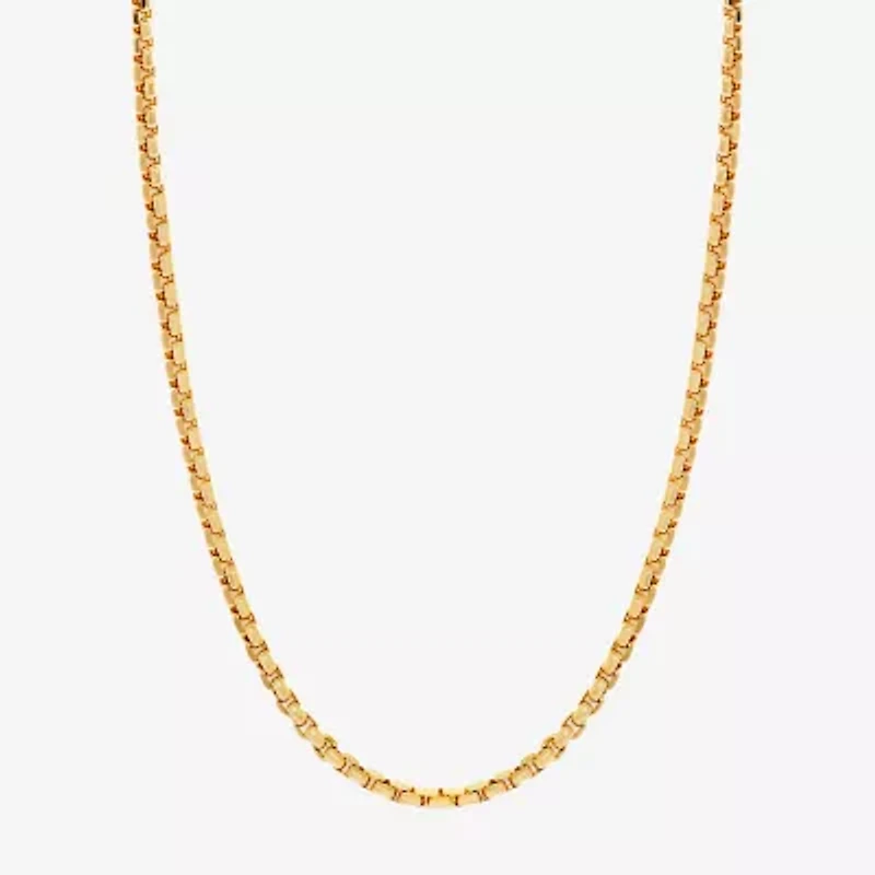 Womens 14K Gold Inch Box Chain Necklace