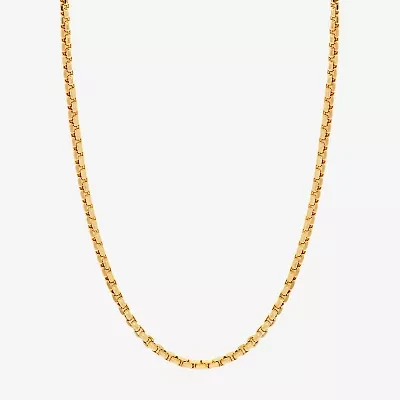 Womens 14K Gold 24 Inch Box Chain Necklace