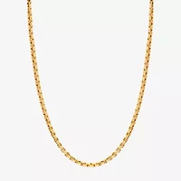 Womens 14K Gold Inch Box Chain Necklace