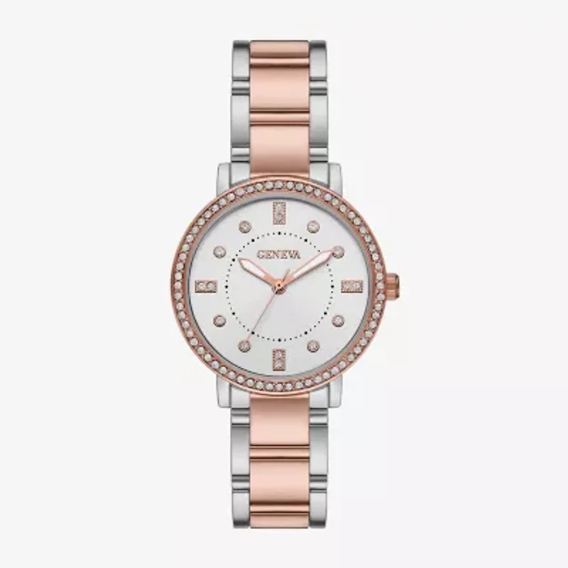 Geneva Ladies Womens Crystal Accent Two Tone Bracelet Watch Fmdjm242