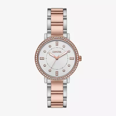 Geneva Ladies Womens Crystal Accent Two Tone Bracelet Watch Fmdjm242