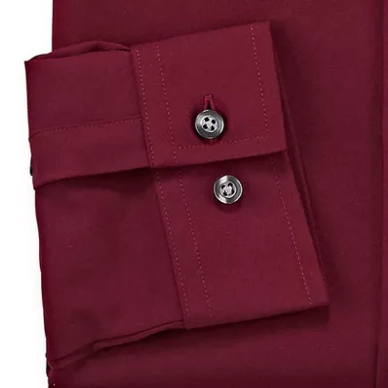J. Ferrar Extra Tall Mens Regular Fit Easy Care Stretch Fabric Long Sleeve Dress Shirt