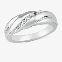 Mens 4MM 1/ CT. T.W. Natural White Diamond 10K Gold Wedding Band