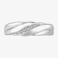 Mens 4MM 1/ CT. T.W. Natural White Diamond 10K Gold Wedding Band