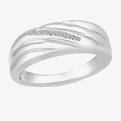 Mens 3.5MM 1/6 CT. T.W. Natural White Diamond 10K Two Tone Gold Wedding Band