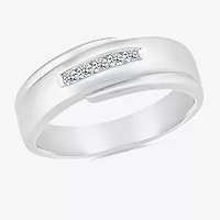 Mens 4.5MM 1/5 CT. Natural White Diamond 10K Two Tone Gold Wedding Band