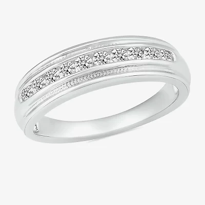 Mens 3.5MM 1/ CT. T.W. Natural White Diamond 14K Gold Wedding Band