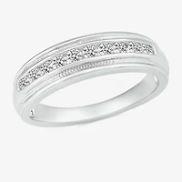 Mens 3.5MM 1/ CT. T.W. Natural White Diamond 14K Gold Wedding Band