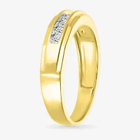 Mens 3.5MM / CT. T.W. Natural White Diamond 14K Gold Wedding Band