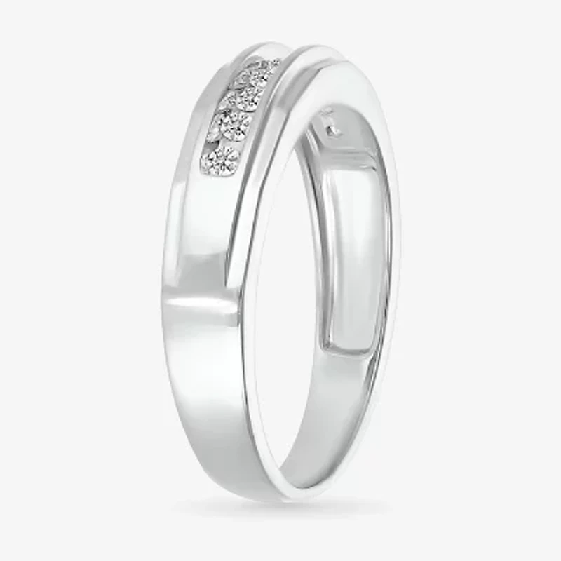 Mens 3.5MM 1/4 CT. T.W. Natural White Diamond 14K Gold Wedding Band