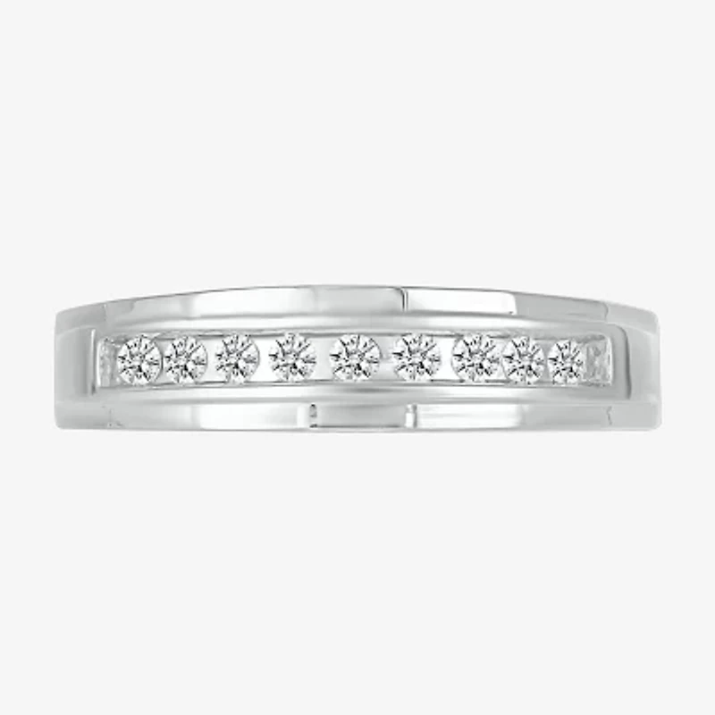 Mens 3.5MM 1/4 CT. T.W. Natural White Diamond 14K Gold Wedding Band