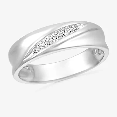 Mens 5MM 1/6 CT. T.W. Natural White Diamond 10K Gold Wedding Band